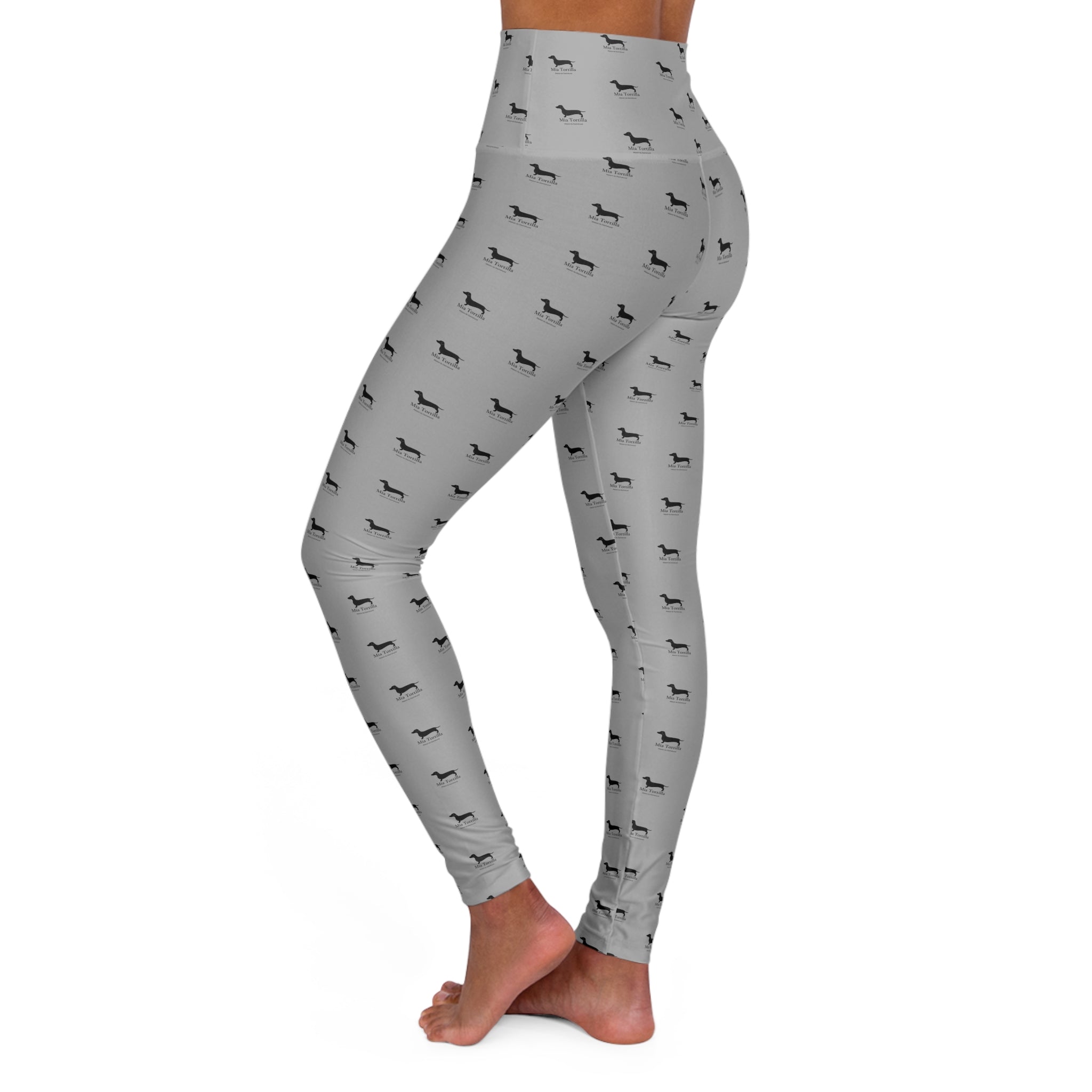 Mia Tortilla Leggings — High-Waisted Dachshund Print