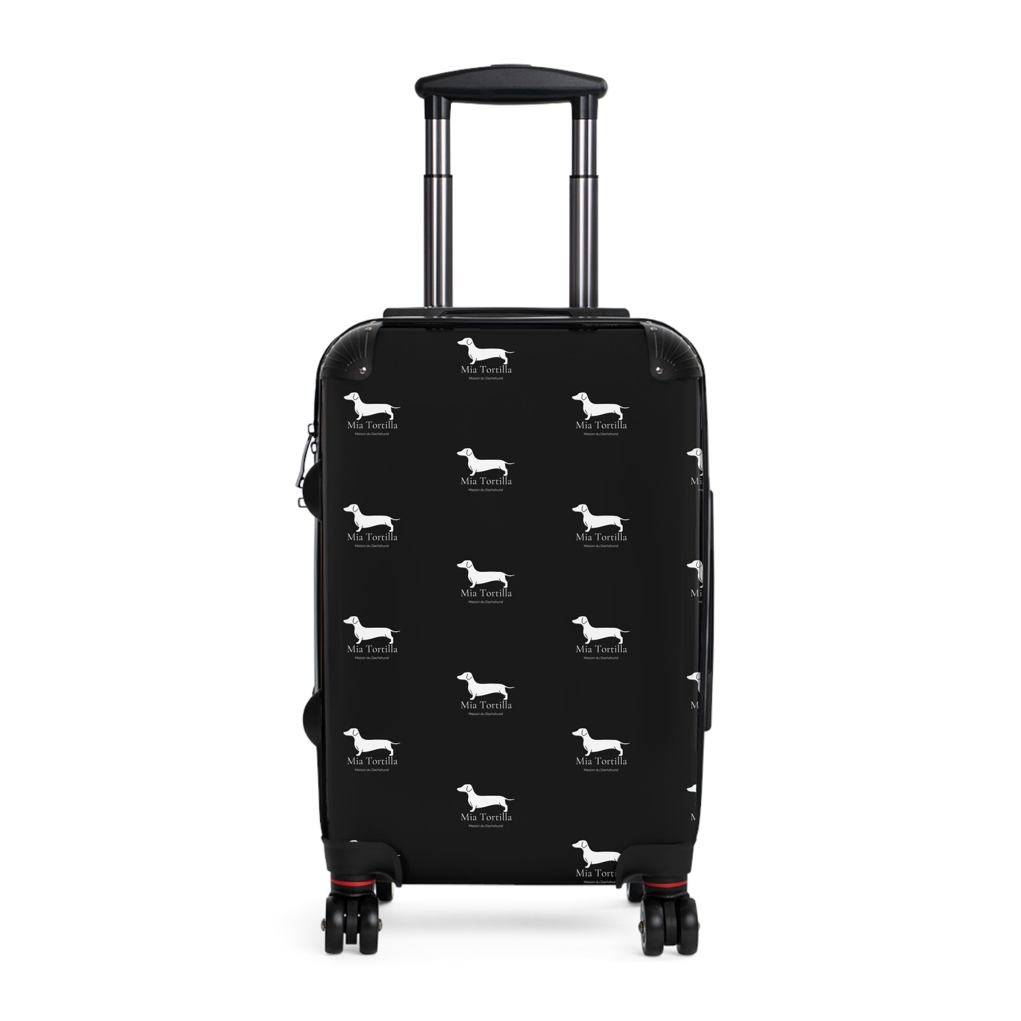 Mia Tortilla Suitcase — Dachshund Hard Shell Travel Luggage Allover logo