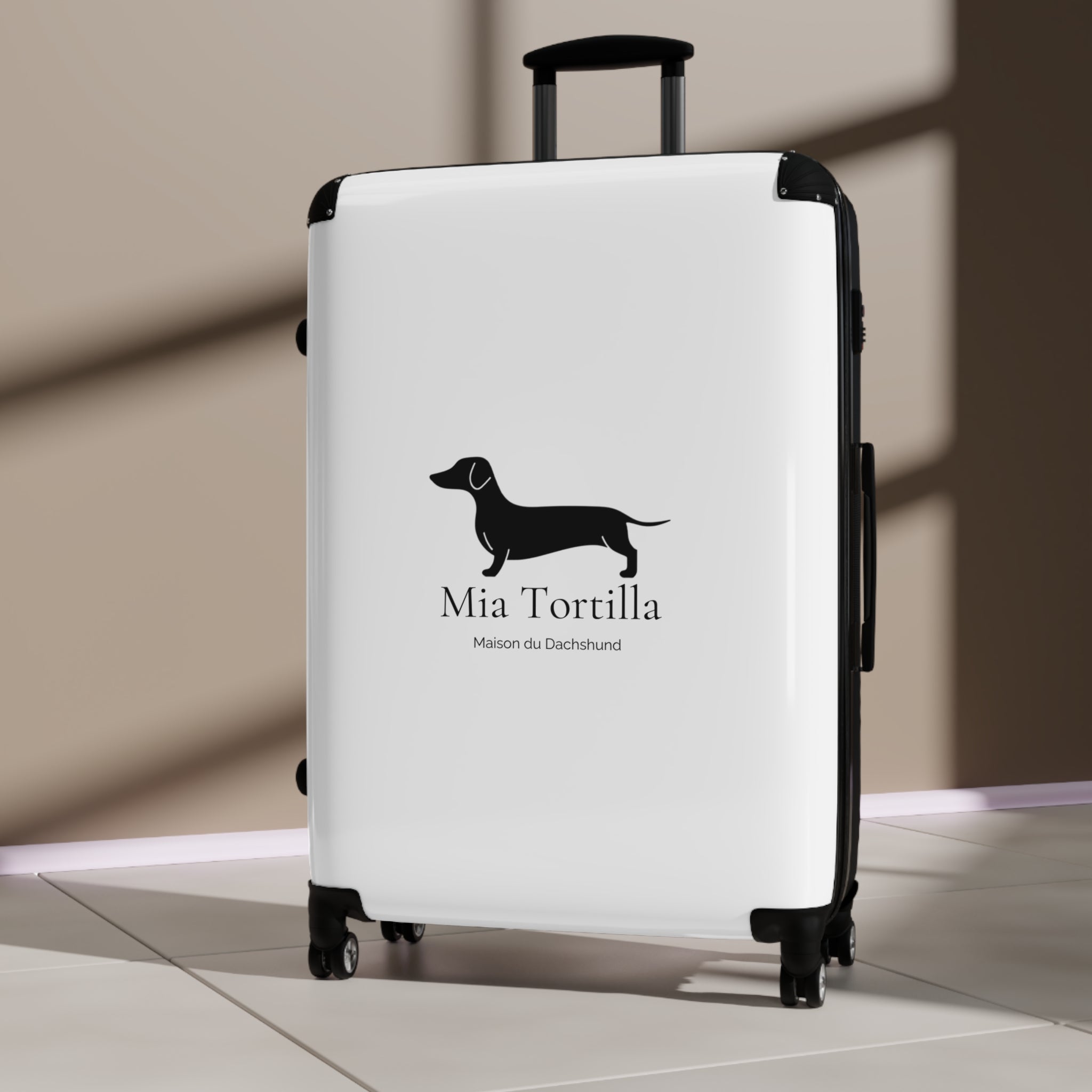 Mia Tortilla Suitcase — Dachshund Hard Shell Travel Luggage
