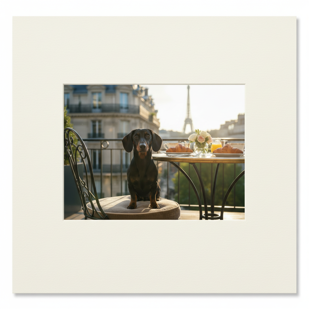 Mia in Paris Print — vierkant