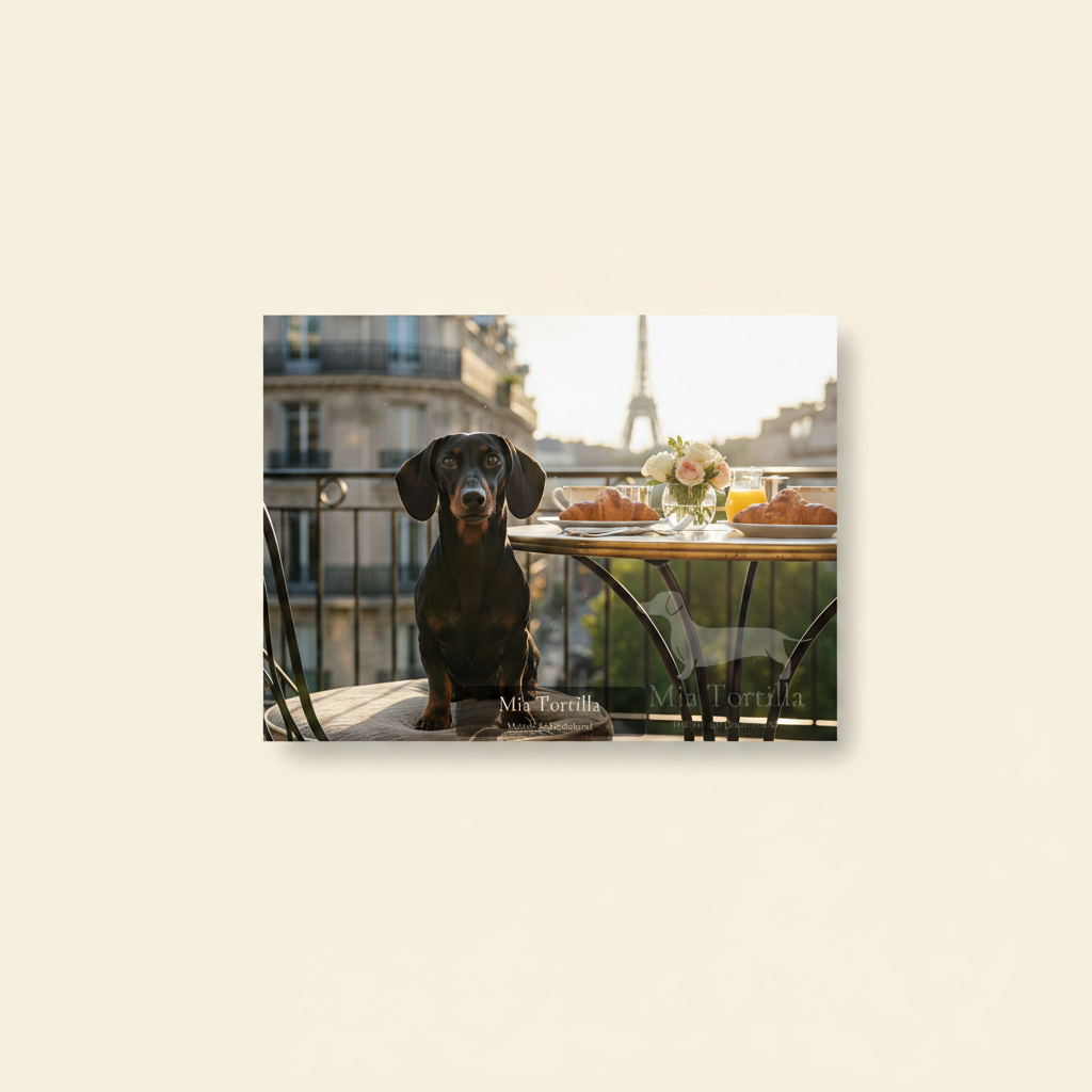 Mia in Paris — vierkant productmockup