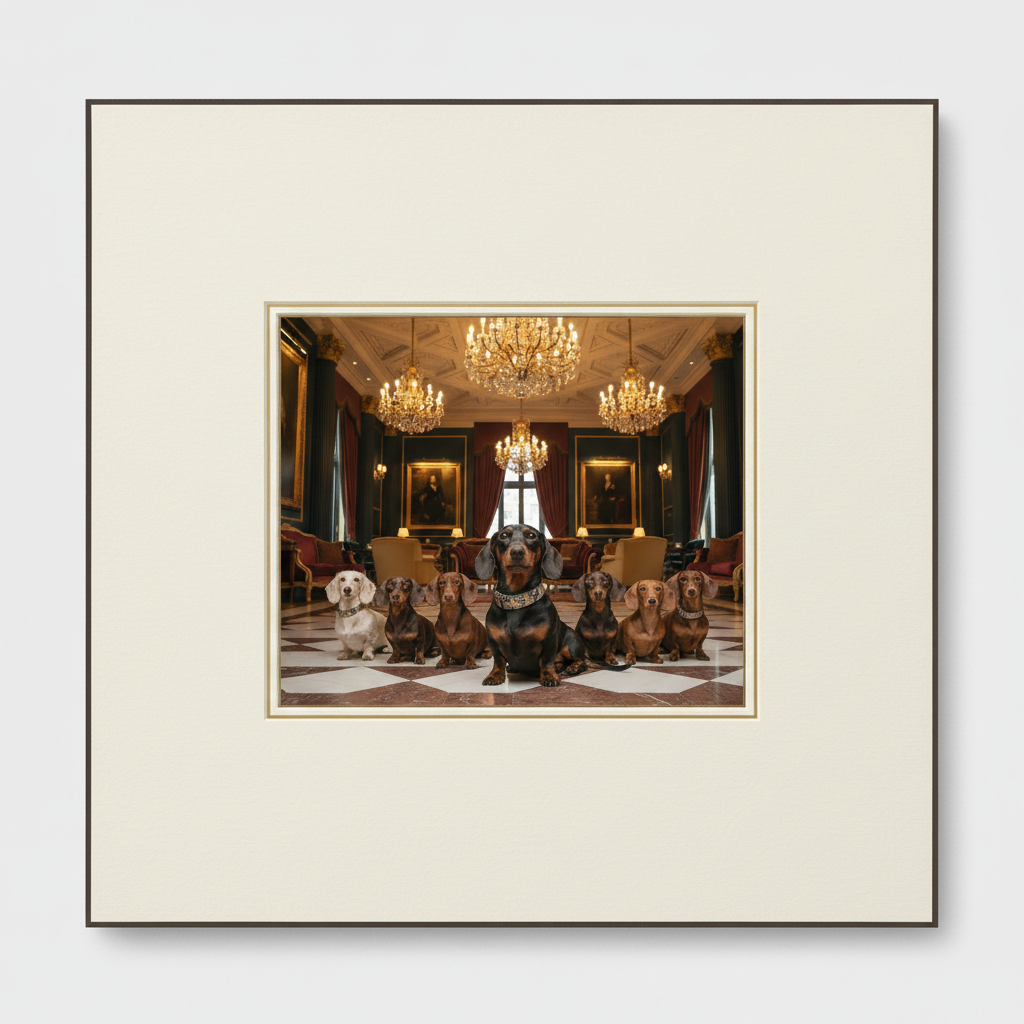 Mia met Entourage — The Lobby Print vierkant